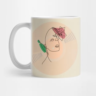 Vinyl - Rose woman minimalist line art Mug